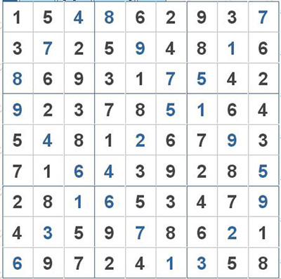 Mời các bạn thử sức với ô số Sudoku 2857 mức độ Khó fd