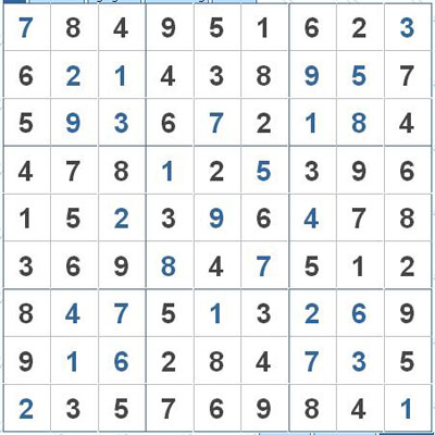 Mời các bạn thử sức với ô số Sudoku 2835 mức độ Khó 1