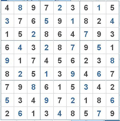 Mời các bạn thử sức với ô số Sudoku 2838 mức độ Khó 1