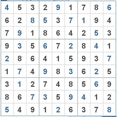 Mời các bạn thử sức với ô số Sudoku 2850 mức độ Khó 2