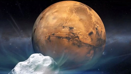 Sự đối đầu hiếm hoi giữa sao Hỏa với sao chổi
