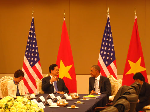Thủ tướng Nguyễn Tấn Dũng nhìn nhận quan hệ Việt – Mỹ ngày càng phát triển tốt đẹp trên mọi mặt và mong muốn tăng cường sâu rộng hơn - Ảnh: Thục Minh