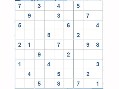 Mời các bạn thử sức với ô số Sudoku 2876 mức độ Khó