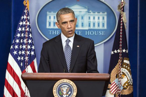 Tổng thống Obama nói về vụ Ferguson ngày 25.11 (giờ Việt Nam) - Ảnh: Reuters