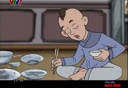 Những hình ảnh trong đoạn phim hoạt hình gây tranh cãi Nhặt xương cho thầy - Ảnh chụp màn hình