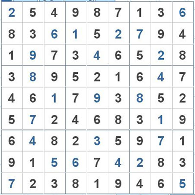 Mời các bạn thử sức với ô số Sudoku 2866 mức độ Khó 1