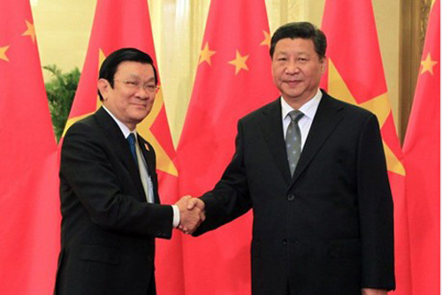 Chủ tịch nước Trương Tấn Sang gặp Tổng Bí thư , Chủ tịch Trung Quốc Tập Cận Bình bên lề Hội nghị APEC