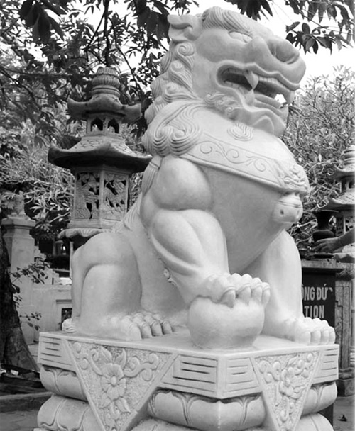 Vẻ dữ tợn của con sư tử ngoại lai - Ảnh: Lưu Quang Phổ
