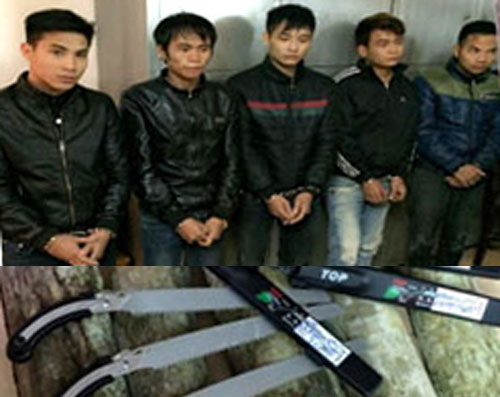 5 đối tượng cùng tang vật trộm cắp bị công an bắt giữ - Ảnh do Công an tỉnh Thanh Hóa cung cấp