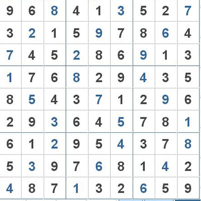 Mời các bạn thử sức với ô số Sudoku 2890 mức độ Khó 1