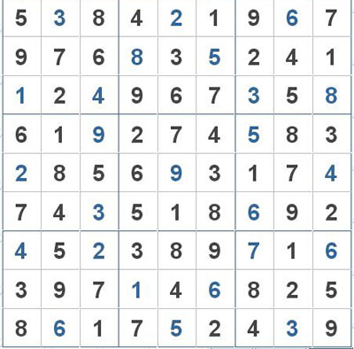 Mời các bạn thử sức với ô số Sudoku 2892 mức độ Khó 2