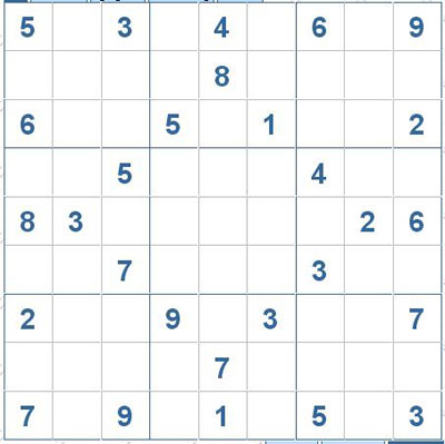 Mời các bạn thử sức với ô số Sudoku 2894 mức độ Khó 3