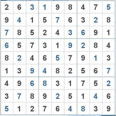 Mời các bạn thử sức với ô số Sudoku 2898 mức độ Khó 2