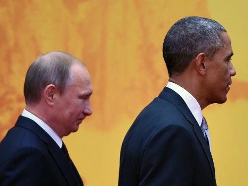 Một khoảnh khắc căng thẳng của tổng thống Nga Vladimir Putin và tổng thống Mỹ Barack Obama