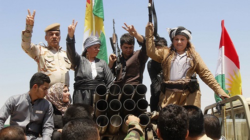 Các chiến binh người Kurd tại thành phố Kirkuk.