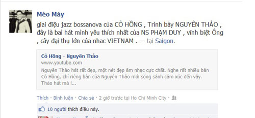 Sao Việt ngậm ngùi tiếc thương nhạc sĩ Phạm Duy