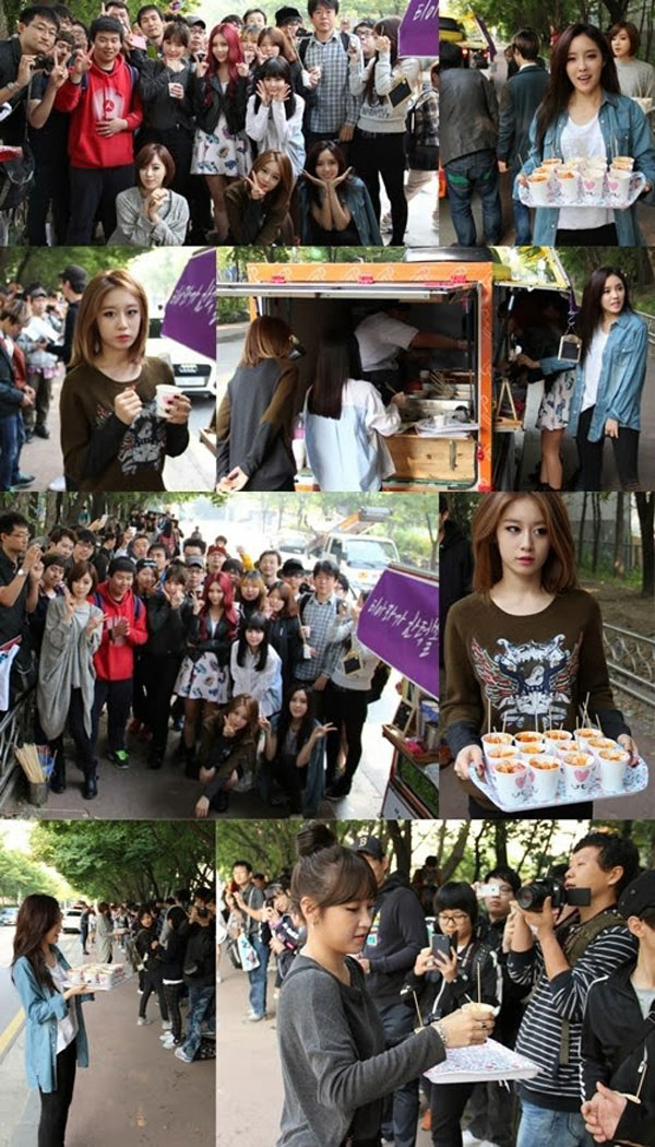 T-ara tự tay mang đồ ăn đến chiêu đãi hơn 300 fans hâm mộ d