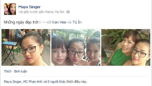 Nhân dịp về thăm gia đình ở Hà Nội, Maya hẹn hò bạn bè đi cà-phê