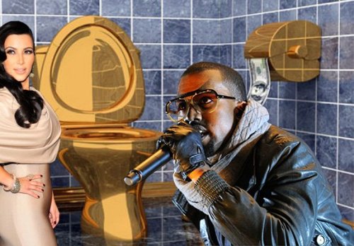 Kanye West mua toilet mạ vàng 20 tỉ cho Kim ‘siêu vòng 3’ 3