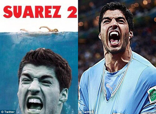 Sốt với ảnh chế Luis Suarez ‘vung răng cắn người’