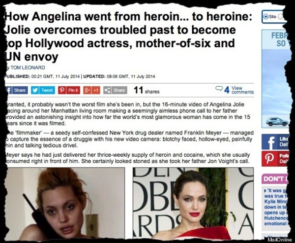 Angelina Jolie kiện báo đăng video thời nghiện ngập