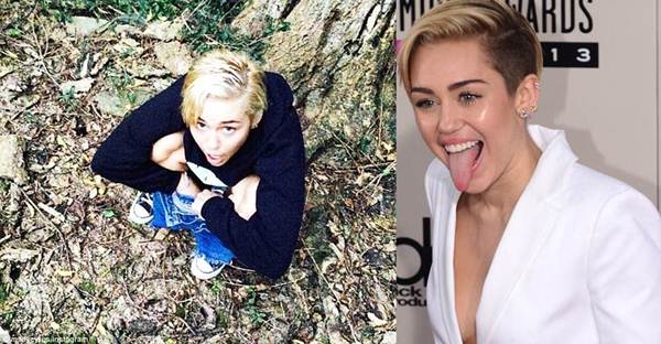 Sốc dựng với ảnh đi vệ sinh giữa rừng của Miley Cyrus