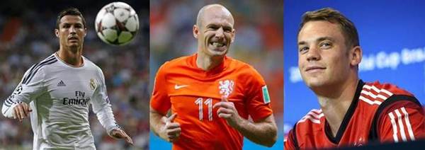 Ronaldo, Neuer, Robben tranh giải cầu thủ xuất sắc nhất châu Âu