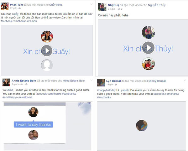 Chỉ cần search hastag #saythanks, sẽ có hàng triệu kết quả hiện ra – Ảnh chụp màn hình Facebook