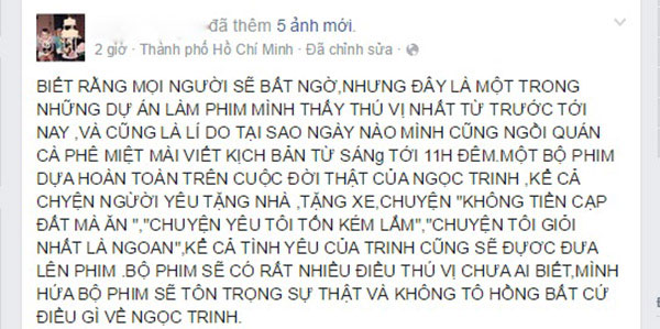 Vũ Ngọc Đãng thay Cường Ngô làm phim 18 tỉ về cuộc đời của Ngọc Trinh 4