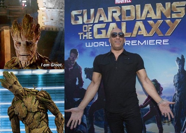 Nhân vật Vin Diesel lồng tiếng chỉ nói duy nhất câu “Tôi là Groot” suốt phim Guardians of the Galaxy