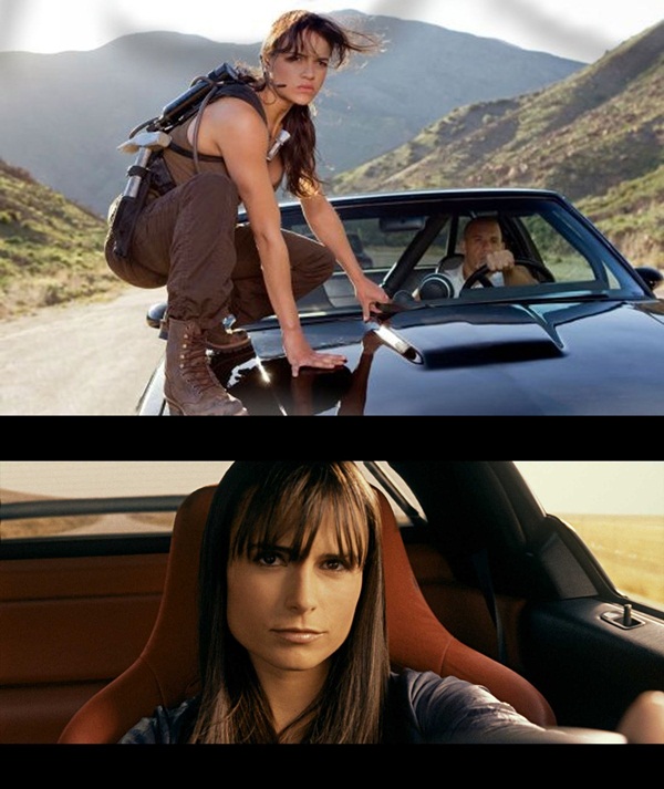Trước khi phần đầu phim The Fast and the Furious sản xuất, cả Michelle Rodriguez (trên) và Jordana Brewster đều không có bằng lái xe - Ảnh chụp màn hình phim