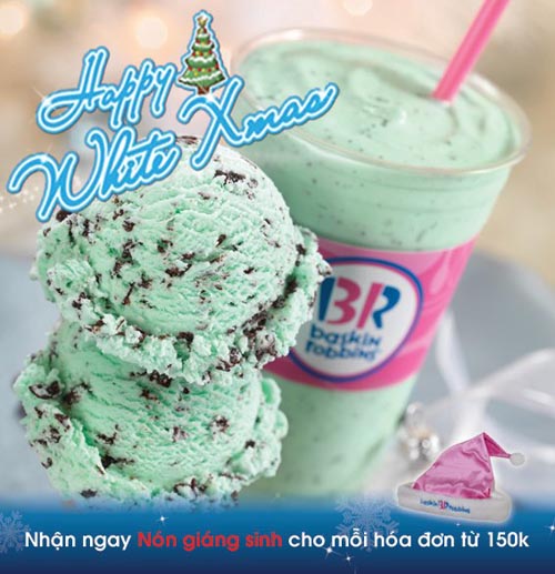 Bánh kem lạnh Baskin-Robbins cho đêm Giáng sinh tuyệt vời