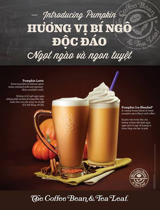 Đón Halloween với món mới Pumpkin Latte và Pumpkin Ice Blended tại Coffee Bean & Tea Leaf 1