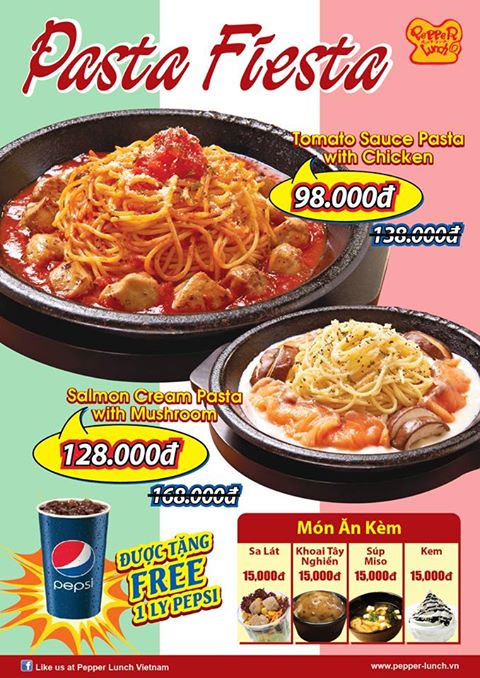 Pasta Fiesta: Combo mì Ý và Coca giảm giá chỉ còn 98.000đ tại Pepper Lunch 1