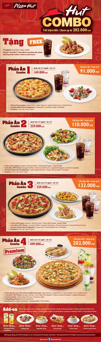 Thưởng thức Hut Combo tiết kiệm lên đến 202.000đ tại chuỗi nhà hàng Pizza Hut 1