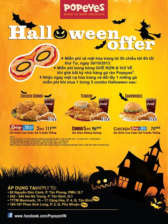 Nhiều chương trình hấp dẫn đón Halloween tại Popeye's 1