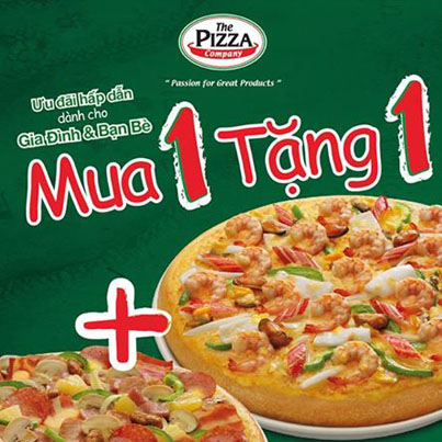 Ưu đãi hấp dẫn Mua 1 pizza tặng 1 pizza tại The Pizza Company vào thứ Hai và thứ Tư hàng tuần 1