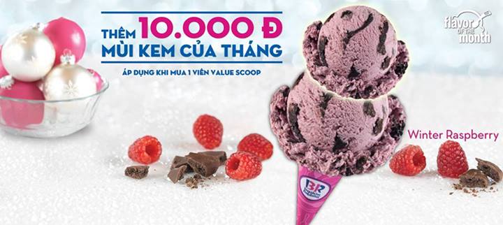 Chỉ thêm 10.000đ cho 1 viên kem Winter Raspberry tại Baskin Robbins 1