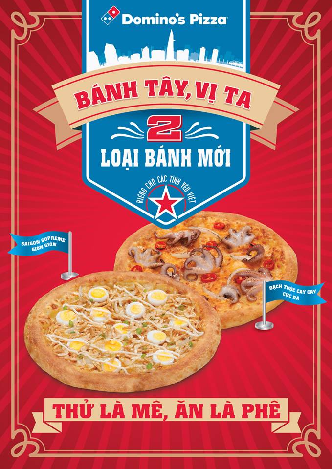 Domino's Pizza giới thiệu Combo "Bánh Tây, Vị Ta" gồm 2 món pizza mới 7' với Coke 350ml chỉ 49.000đ 1