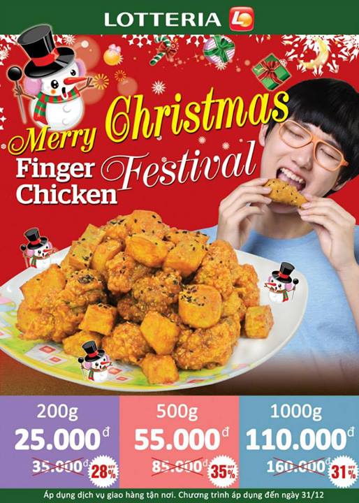 Đón Giáng Sinh với ưu đãi đặc biệt dành cho Finger Chicken tại Lotteria 1