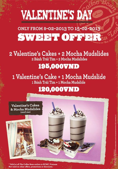 Sweet Offer - Combo cho tình nhân ngày Valentine tại Coffee Bean & Tea Leaf 1