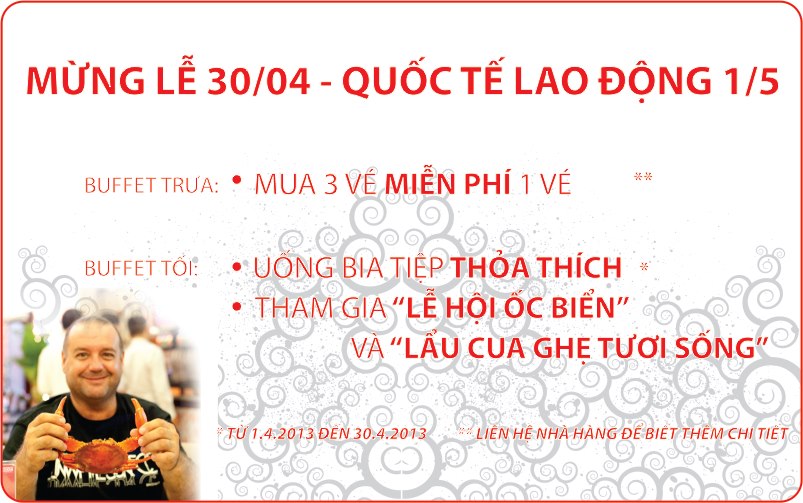 Ưu đãi cho buffet trưa và tối tại nhà hàng Gala Buffet trong suốt tháng 04/2013 1