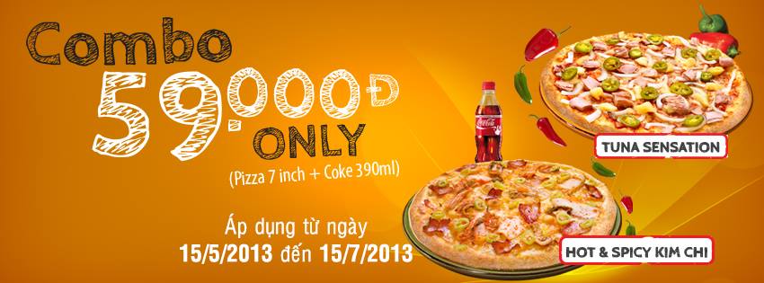 Combo Pizza 7' và Coke 390ml chỉ còn 59.000đ 1