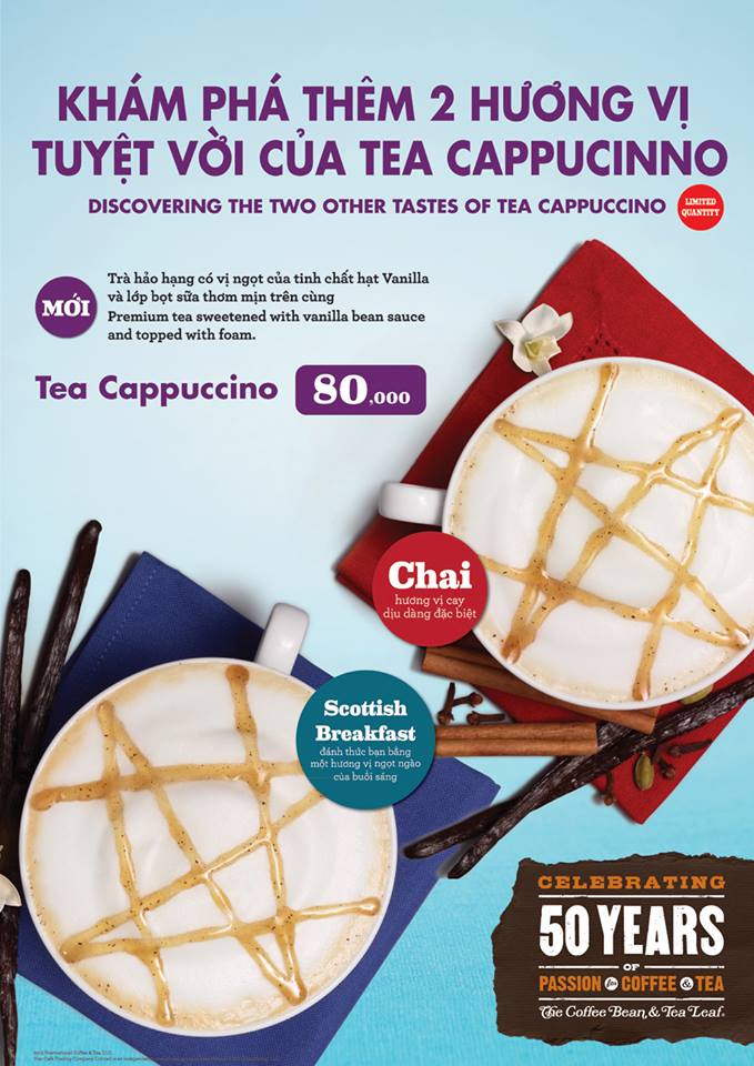 Khám phá hương vị tuyệt vời của Tea Cappuccino tại Coffee Bean & Tea Leaf 1