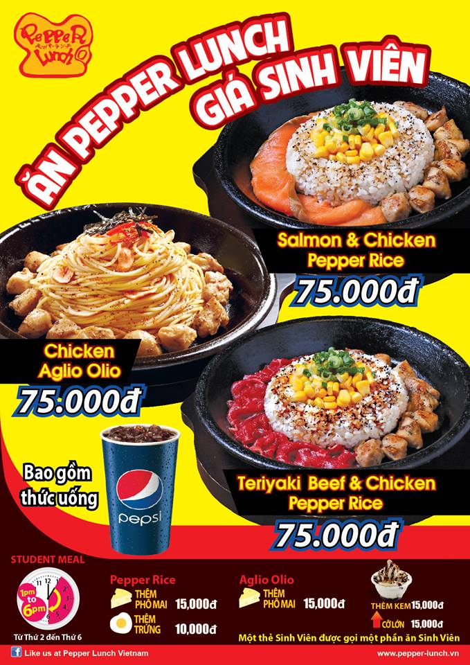 Thưởng thức Pepper Lunch giá sinh viên chỉ với 75.000đ 1