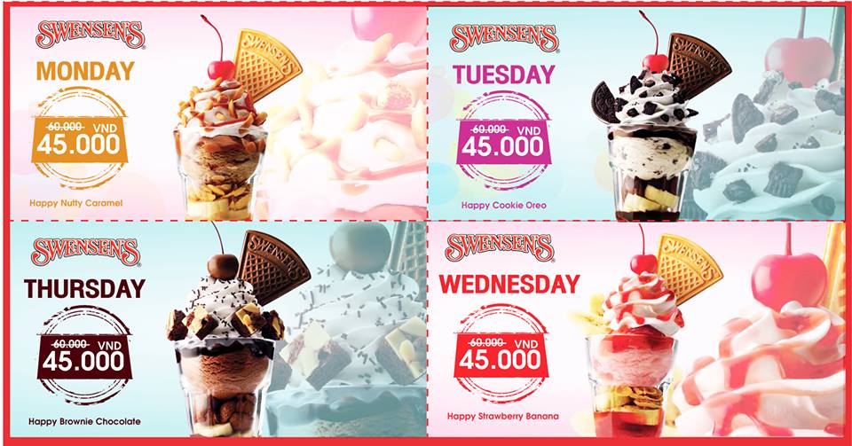 Phần kem Happy Sundae hấp dẫn chỉ còn 45.000đ tại Swensen's 1