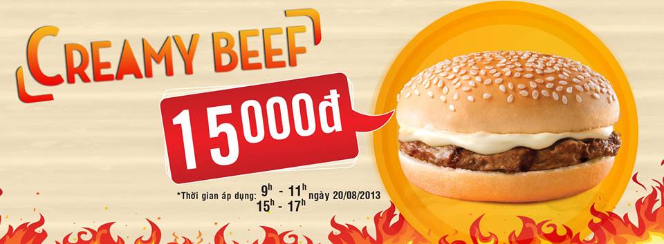 Ưu đãi 'khủng' tại Burger King ngày 20/08: Creamy Beef Burger chỉ còn 15.000đ 1