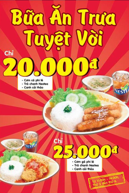 Bữa ăn trưa tuyệt vời chỉ từ 20.000đ tại chuỗi nhà hàng Jollibee 1