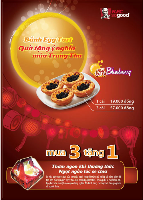 Trung thu ngọt ngào với ưu đãi "Mua 3 tặng 1" dành cho bánh Tart tại KFC 1