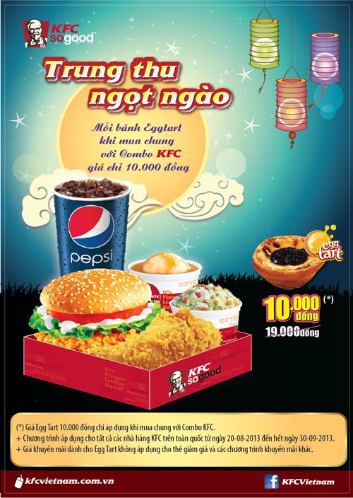 Trung thu ngọt ngào với ưu đãi "Mua 3 tặng 1" dành cho bánh Tart tại KFC 2